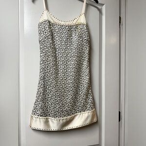 Laundry, silver flowered, mini dress